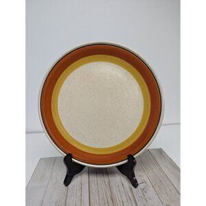 Imperial W. Dalton Stoneware Round Platter 12 1/4" Speckled Tangerine Vintage